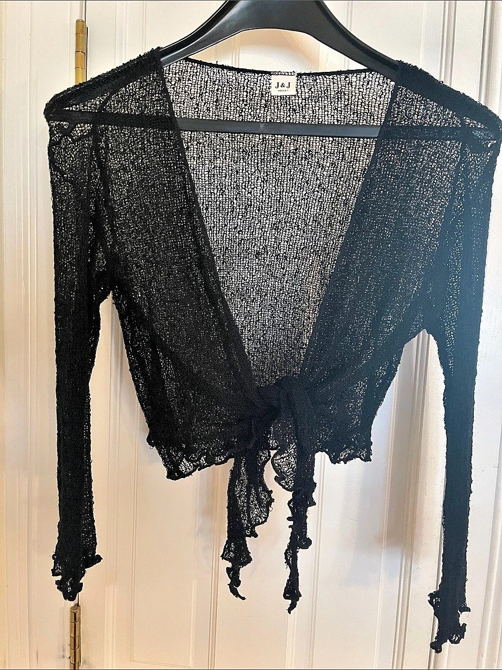 J & J Hawaii Open Knit Shrug in Black